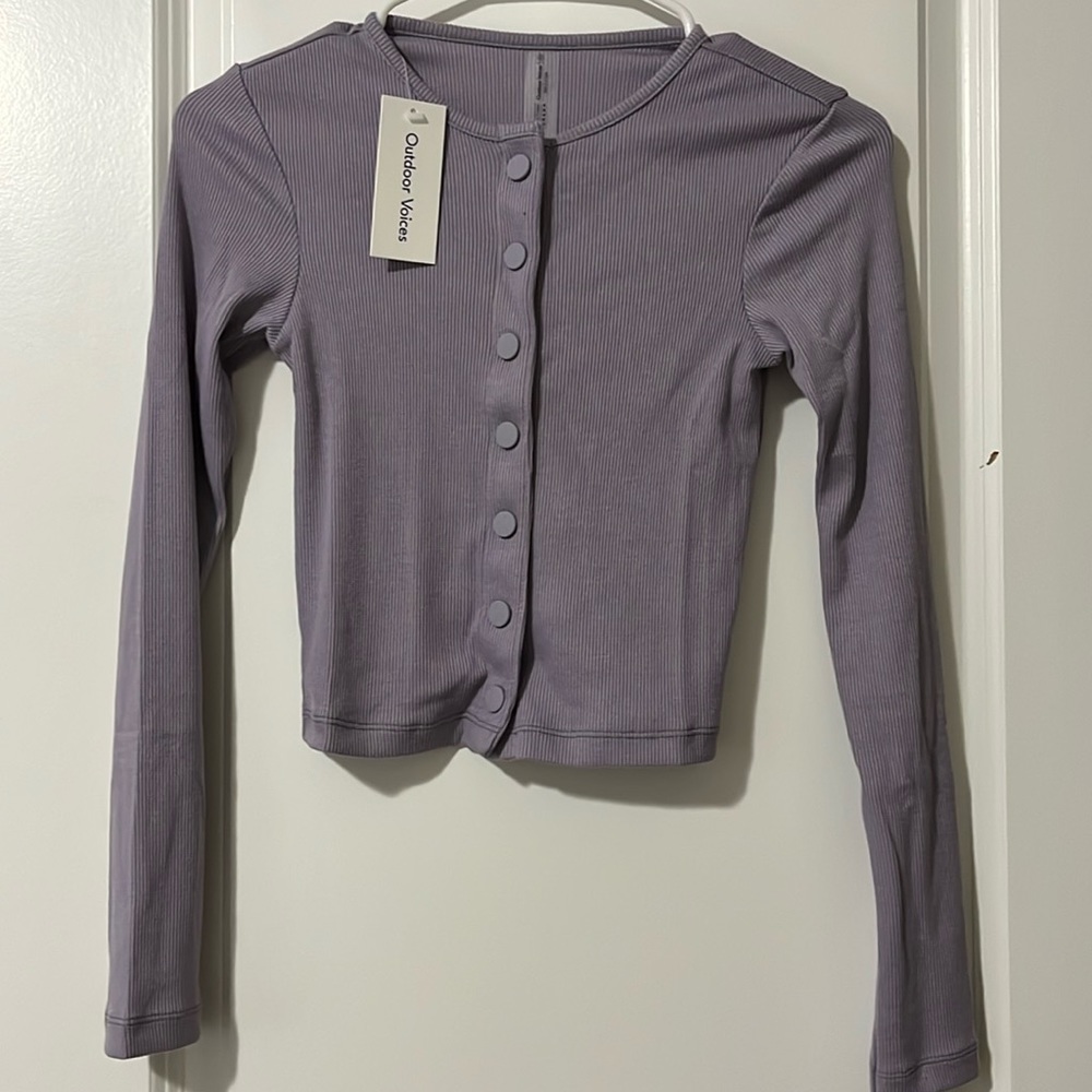 Outdoor Voices lavender crop long sleeve